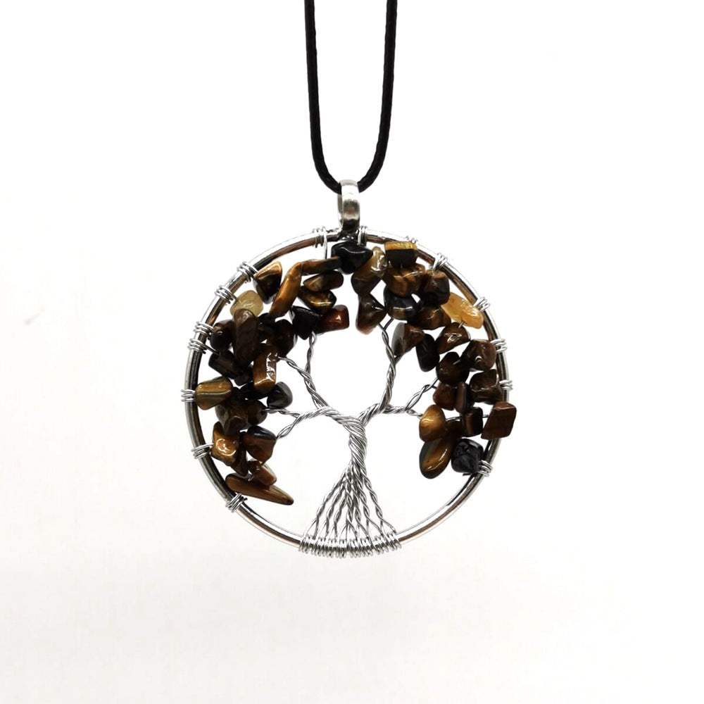 Wholesale Natural Colorful Crystal Life Tree Necklace